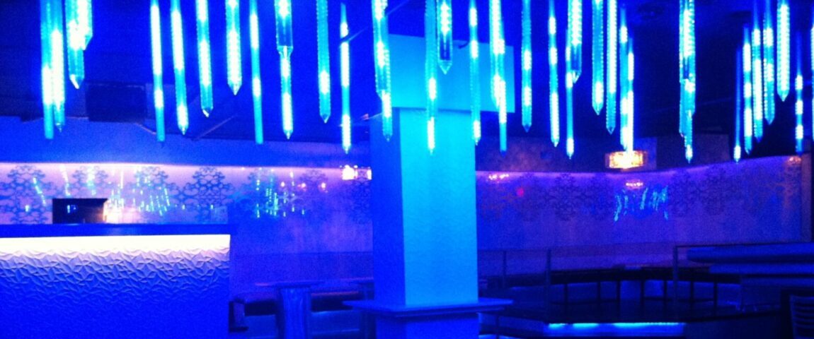 Night club interior Lighting with ceiling led lighting, and smart wall led lighting