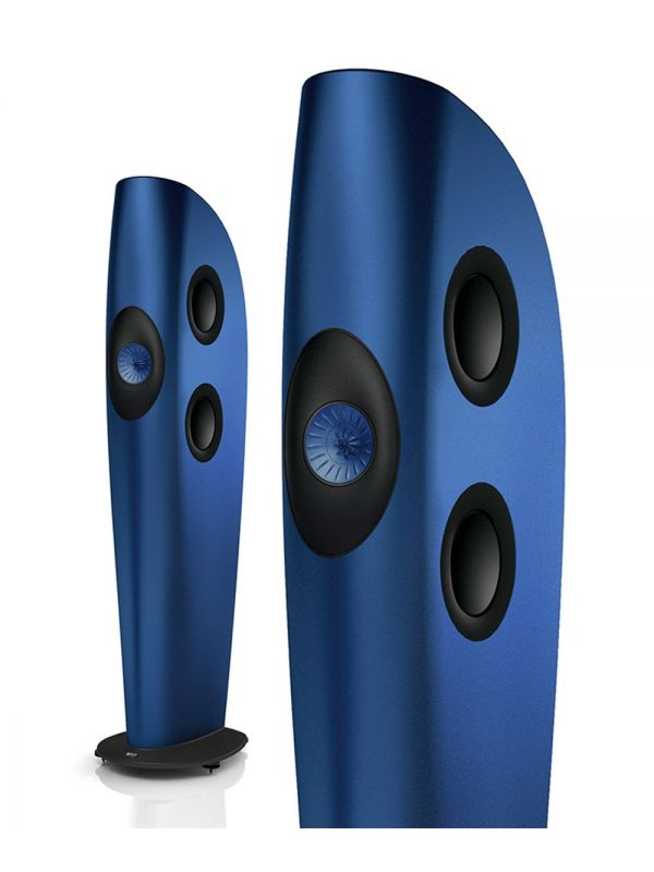 KEF blade frosted blue speakers